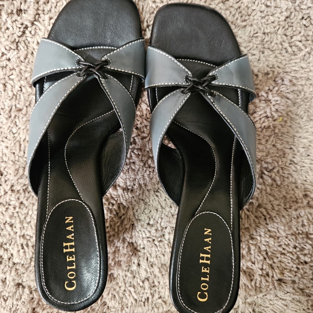 Cole Haan Women's Gray Crisscross Slide Mules